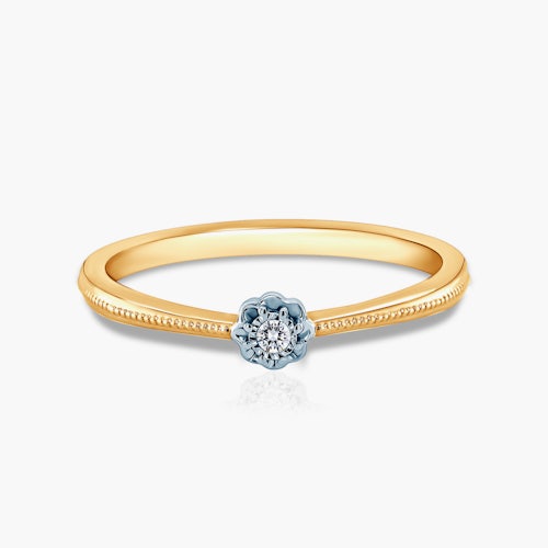 Pierścionek zaręczynowy SAVICKI: dwukolorowe złoto, diament